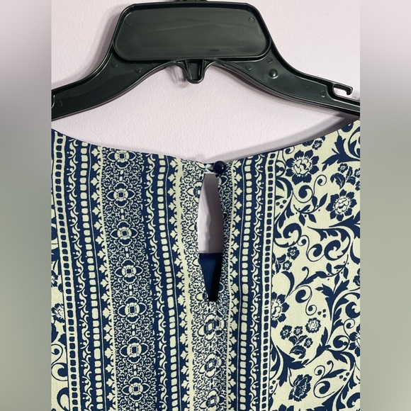 Luxology | Women’s Cold Shoulder White & Blue Dress | NWT | Size: 14 - Picture 4 of 9